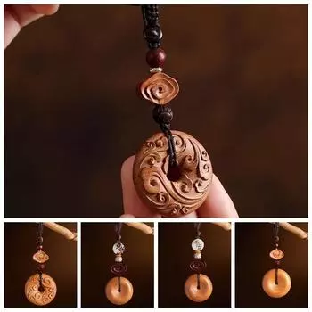 Круглое кольцо с пряжкой для ключей «Мир», брелок для ключей с изображением автомобиля, приносящий удачу, ювелирные изделия из дерева, брелок для детей Style D