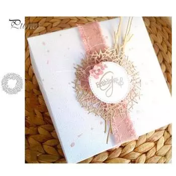 Круглое кольцо с травой, металлические штампы, сделай сам, скрапбукинг, бумажные карты, альбом, трафарет серебряный