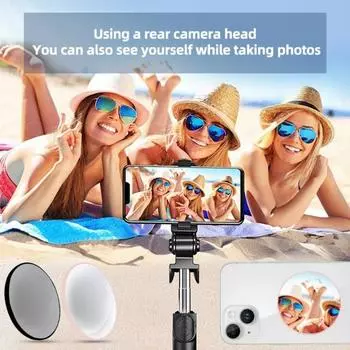 Круглое магнитное зеркало для макияжа, настоящее отражение для макияжа, селфи, видеоблога, потокового видео, зеркало красоты, наклейка на заднюю крышку телефона серебряный