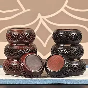 Круглое основание в виде красной кислотной ветви, фиолетовая глиняная крышка горшка с нефритом, миниатюрное основание для украшения бонсай, нижний кронштейн для курильницы