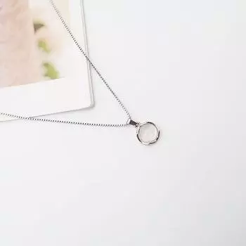 Круглое ожерелье из белого нефрита, женская подвеска из нефрита, студенческое корейское издание, минималистичная цепочка-воротник, не выцветает, ощущение высокого качества Adjustable size