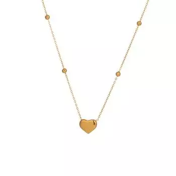 Круглое ожерелье из бусин, ожерелье с сердцем, европейский и американский стиль, простое ожерелье на ключицу, короткая бижутерия для женщин золотой