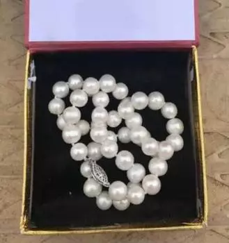 Круглое ожерелье из НАСТОЯЩЕГО южного пресноводного жемчуга диаметром 18 дюймов, 11-12 мм.