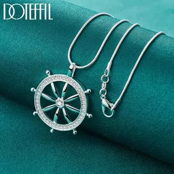 Круглое ожерелье из стерлингового серебра 925 пробы, модные украшения O-40cm