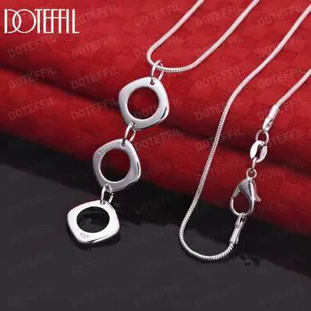 Круглое ожерелье из стерлингового серебра 925 пробы, модные свадебные украшения S-40CM