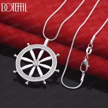 Круглое ожерелье из стерлингового серебра 925 пробы, модные свадебные украшения S-40CM