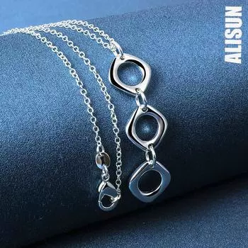 Круглое ожерелье из стерлингового серебра 925 пробы, модные свадебные украшения O-45CM