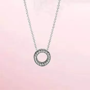 Круглое ожерелье из стерлингового серебра 925 пробы на Хэллоуин, лучший подарок, ювелирные изделия своими руками, оригинальный дизайн, женское очарование, доступная мода 45cm серебряный