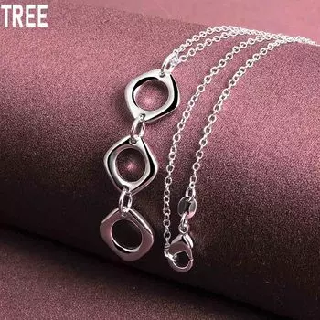 Круглое ожерелье из стерлингового серебра 925 пробы, модные свадебные украшения O-40CM