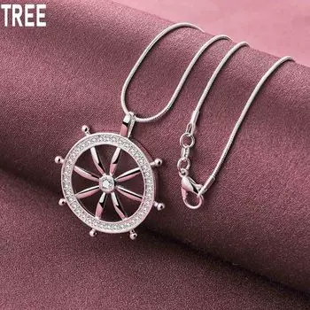 Круглое ожерелье из стерлингового серебра 925 пробы, модные свадебные украшения O-40CM