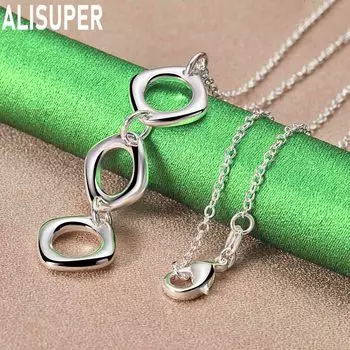 Круглое ожерелье из стерлингового серебра 925 пробы, модные свадебные украшения O-40CM