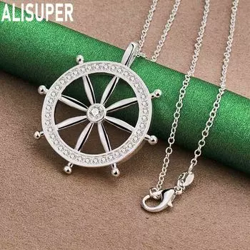 Круглое ожерелье из стерлингового серебра 925 пробы, модные свадебные украшения O-40CM