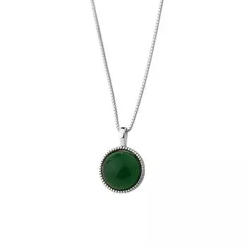 Круглое ожерелье из зеленых бусин, геометрический ретро-темперамент, универсальная нишевая индивидуальная цепочка для свитера