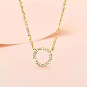 Круглое ожерелье-кольцо, цепочка на ключицу One Size золотой