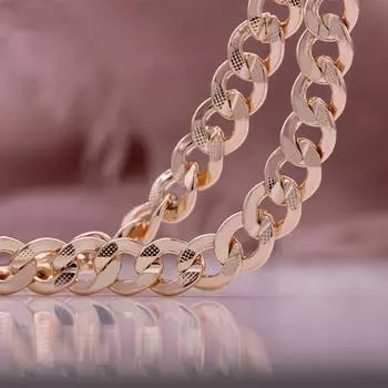 Круглое ожерелье с рисунком. Плоские и удобные браслеты. Ожерелья. Цепочка цвета розового золота. 20cm розового золота