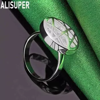 Круглое переплетенное кольцо из стерлингового серебра 925 пробы, модное изящное свадебное украшение 7#