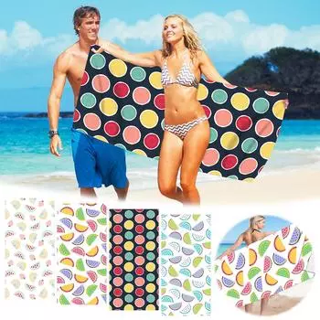 Круглое пляжное полотенце из микрофибры с принтом, суперлегкое красочное банное полотенце, пескозащитное пляжное одеяло