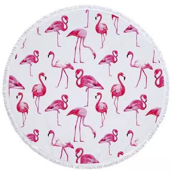 Круглое пляжное полотенце с кисточками | Банное полотенце из микрофибры с принтом и индивидуальным логотипом 155CM