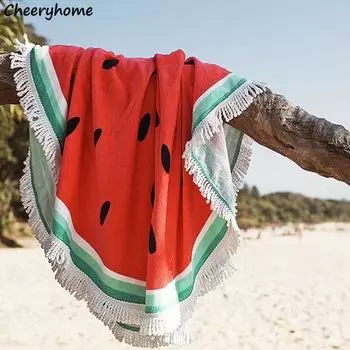 Круглое пляжное полотенце WHQ 600G 150CM с геометрическим принтом пончиков ПОЛОТЕНЦА ДЛЯ ДУША ИЗ МИКРОФИБРЫ Круглые банные полотенца Bohemia Шаль Коврик Толстый 150x150CM