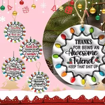 Круглое рождественское украшение Besties, круглое рождественское украшение Best Friends, персонализированные памятные подарки (Мы больше, чем друзья) One Size
