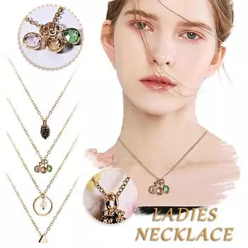 Круглое жемчужное ожерелье из сплава, модное ожерелье из бумажной карты, универсальное ожерелье