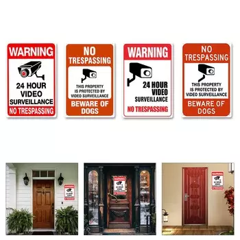Круглосуточное видеонаблюдение Знаки Светоотражающая жесть Предупреждающий знак безопасности CCTV для наружного или внутреннего использования A