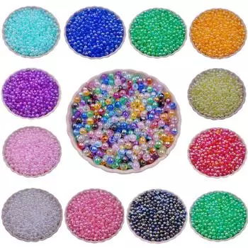 Круглые 4 6 8 мм акриловые бусины цвета AB россыпью прозрачные ювелирные изделия ожерелье браслет DIY поделки 40-200 шт аксессуары 4mm 200Pcs красный