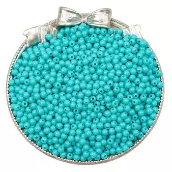 Круглые акриловые бусины 4 мм однотонные для самодельных украшений, браслетов и ожерелий 4mm, 1mm Hole, 10g/pack (Approx. 300 beads)