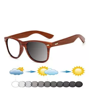 Круглые бамбуковые деревянные очки в крупной оправе, удобные фотохромные очки для чтения от +0,75 до +4 +0.75