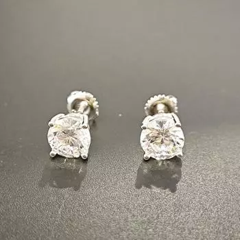 Круглые белые милые серьги-гвоздики из циркония из серебра 925 пробы, модные серьги из циркония для женщин белый