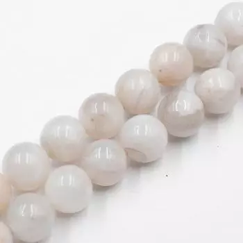 Круглые бусины из белого сумасшедшего агата из натурального камня для изготовления ювелирных изделий, браслет-подвеска «сделай сам», 15 дюймов, нить 4/6/8/10/12 мм Dia 6mm