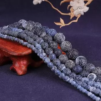 Круглые бусины из черного выветренного агата из натурального камня для изготовления ювелирных изделий длиной 15 дюймов 4mm 89pcs