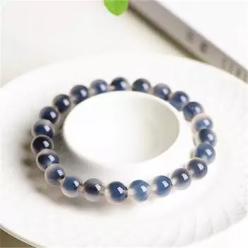 Круглые бусины из натурального агата, красивые разноцветные бусины, браслет ручной работы, ожерелье, ювелирные изделия, бусины ручной работы, аксессуары 8mm(23pcs) синий