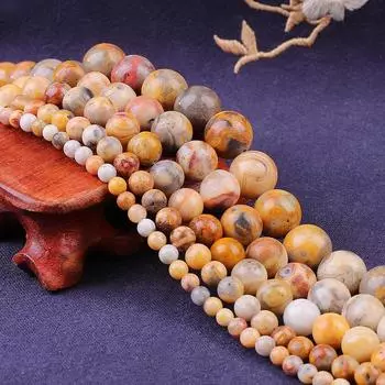 Круглые бусины из натурального камня с сумасшедшими агатами, 15 дюймов, нить 4, 6, 8, 10, 12 мм, размер на выбор для изготовления ювелирных изделий 4mm 89pcs