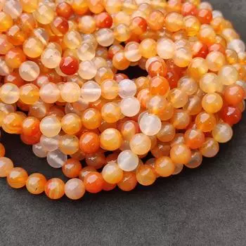 Круглые бусины из натурального сердолика AAA размером 6 мм, 8 мм и 10 мм, бусины из натурального красного оранжевого драгоценного камня с полированной отделкой, бусины длиной 14–15 дюймов. 6 MM 1 Strand Beads
