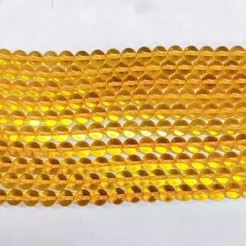 Круглые бусины из пьезоэлектрического цитрина для браслетов и ожерелий - полуобработанные хрустальные ювелирные аксессуары 4mm
