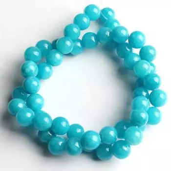 Круглые бусины из синего нефрита для изготовления ювелирных изделий, диаметр 6/8/10/12 мм, длина 15 дюймов. 6mm