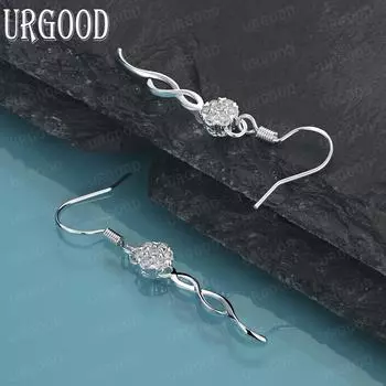 Круглые бусины из стерлингового серебра 925 пробы 8 мм, подвеска из циркония AAA, серьги для пирсинга, модные свадебные украшения 4.70*0.50cm