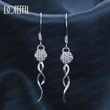 Круглые бусины из стерлингового серебра 925 пробы 8 мм, подвеска из циркония AAA, серьги для пирсинга, модные свадебные украшения 4.70*0.50cm