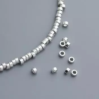Круглые бусины из стерлингового серебра S925: Аксессуары для украшений своими руками для поделок ручной работы Small