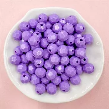 Круглые бусины однотонные детские бусины для ожерелья сумка 7,5*8 мм браслет подарок 50 шт. акриловые аксессуары для мобильного телефона цепочки многогранные бусины фиолетовый