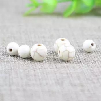 Круглые бусины-разделители цвета белой бирюзы для браслетов и ожерелий в виде Будды своими руками - 6/8 мм 6MM