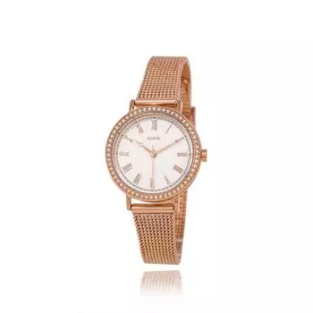 Круглые часы LLOYD Full Stone с сеткой из розового золота LL2G20911RGG