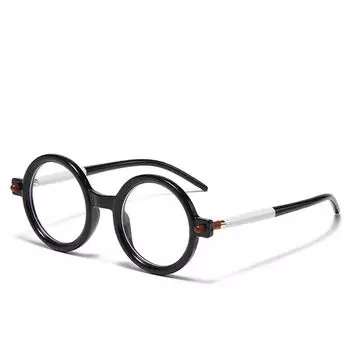 Круглые черно-белые очки для чтения для женщин и мужчин, антисиний свет, винтажные очки для чтения с пресбиопией и гиперметропией для женщин +1,0 +1,5 +1.0 чёрный