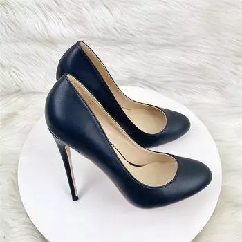 Круглые черные профессиональные туфли, стильные платья, универсальная женская обувь для женщин, женская обувь больших размеров для компаний 33