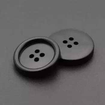 Круглые черные пуговицы из смолы Универсальные пуговицы для мужской и женской одежды, пальто, тренча, костюма, брюк, пиджака 1 #* 24L = 15.0 MM * Round