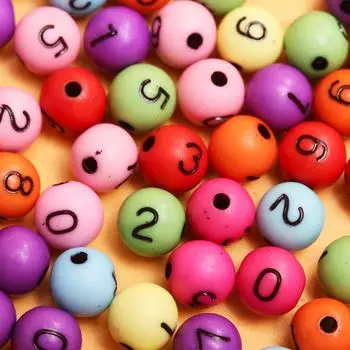 Круглые цифровые бусины ручной работы, 20 шт., разноцветные, 7,5 мм, для изготовления ювелирных изделий, акриловые бусины из бисера