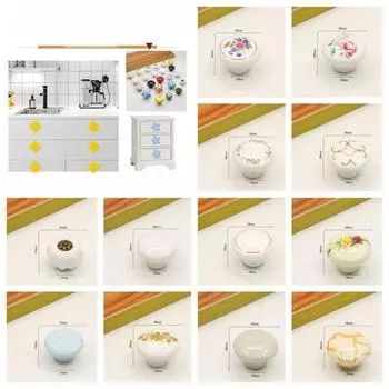 Круглые дверные ручки-скобы, ручки для ящиков в европейском стиле, мини-керамическая ручка для шкафа, кухонная Style1