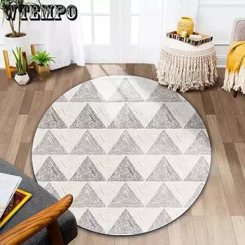 Круглые геометрические узоры ковер для гостиной скандинавская спальня прикроватный коврик туалетный столик компьютерное кресло напольный коврик diameter 60CM