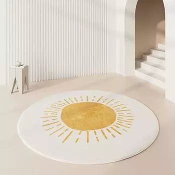 Круглые имитационные кашемировые ковры, простые коврики для украшения гостиной, современный декор для спальни, легкий роскошный ковер для гостиной, балкона 40cm